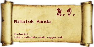 Mihalek Vanda névjegykártya